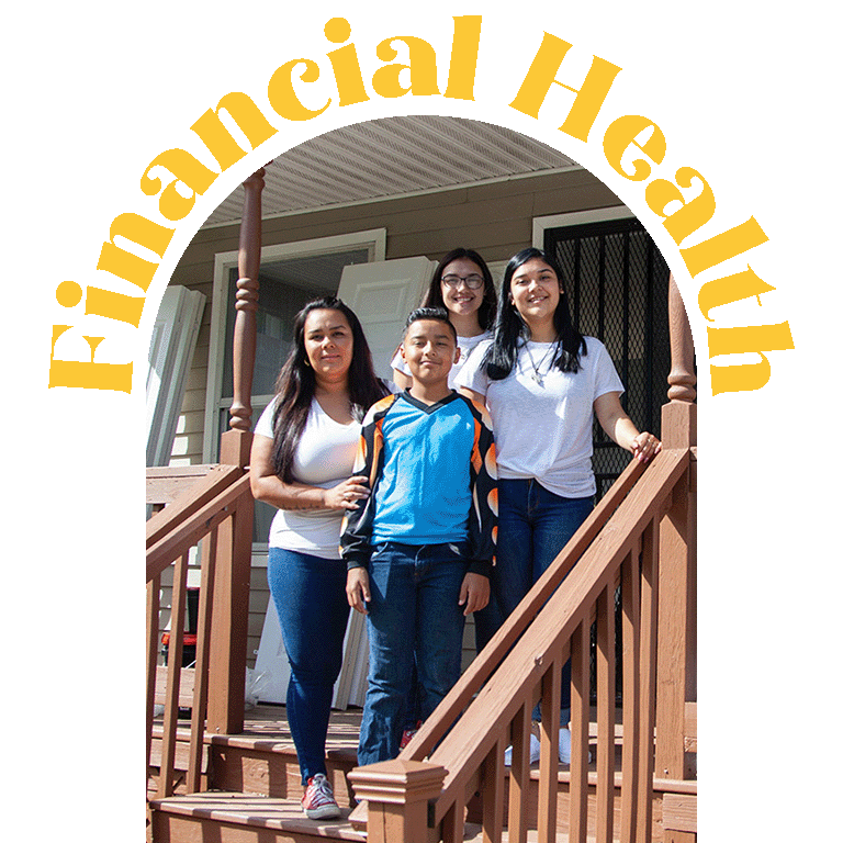family in front of their house Read financial health stories